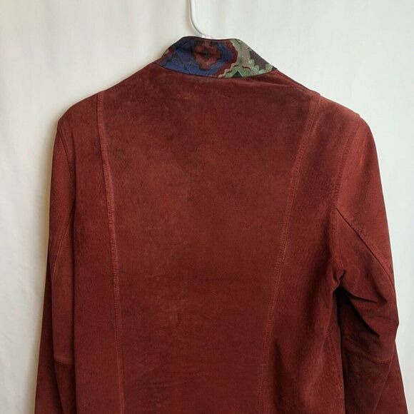 SFR Womens Red Suede Zipper Jacket Size Small - Picture 2 of 7